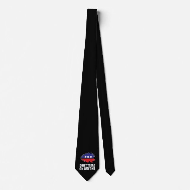 Libertarian Porcupine logo Don't Tread on Anyone Tie (Front)