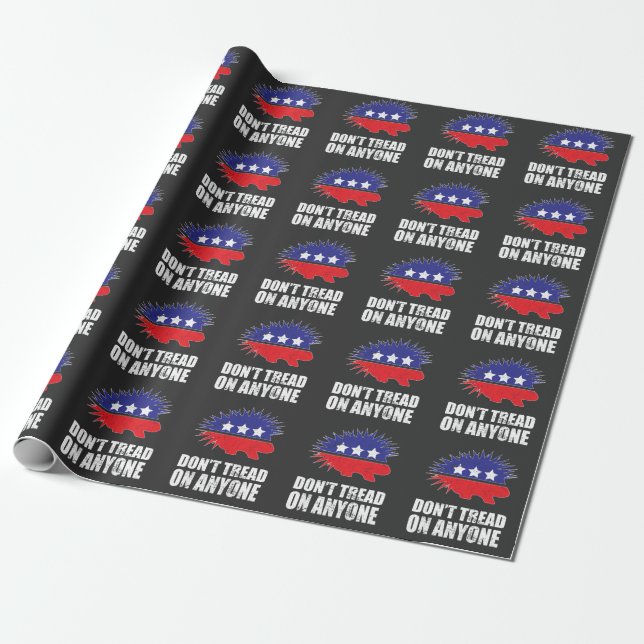Libertarian Porcupine logo Don't Tread on Anyone Wrapping Paper (Unrolled)