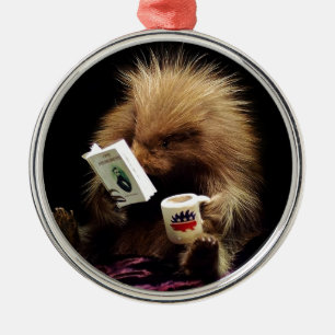 Libertarian Porcupine Mascot Civil Disobedience Metal Tree Decoration
