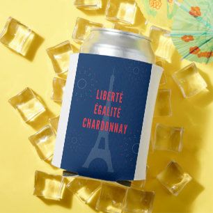 Liberté Égalité Chardonnay Funny Eiffel Tower Wine Can Cooler