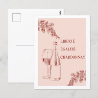 Liberté Égalité Chardonnay Funny Wine Illustration