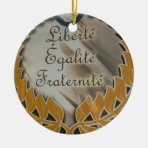 "Liberté, Égalité, Fraternité" French Republic Ceramic Tree Decoration