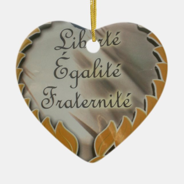 "Liberté, Égalité, Fraternité" French Republic  Ceramic Tree Decoration (Front)