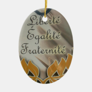 "Liberté, Égalité, Fraternité" French Republic Ceramic Tree Decoration
