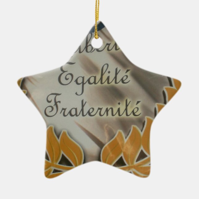 "Liberté, Égalité, Fraternité" French Republic  Ceramic Tree Decoration (Front)