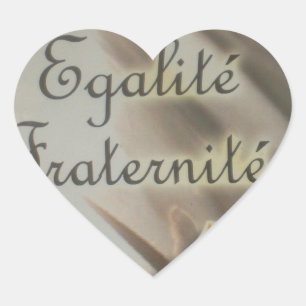 "Liberté, Égalité, Fraternité" French Republic  Heart Sticker