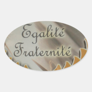 "Liberté, Égalité, Fraternité" French Republic  Oval Sticker