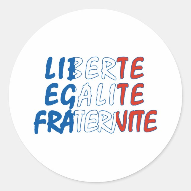Liberte Egalite Fraternite Products Classic Round Sticker (Front)