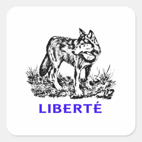 Liberté - Loup dans la nature sow-vaguely Square Sticker