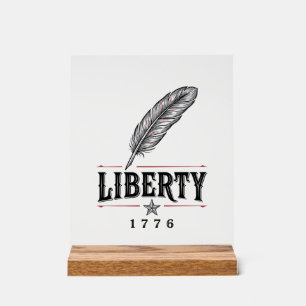 Liberty 1776 Patriotic Feather Vector Design_1 Acrylic Sign