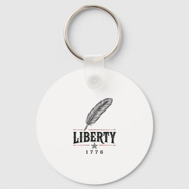 Liberty 1776 Patriotic Feather Vector Design_1 Key Ring (Front)