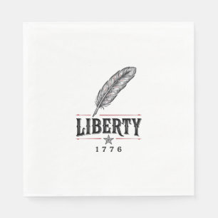 Liberty 1776 Patriotic Feather Vector Design_1 Napkin