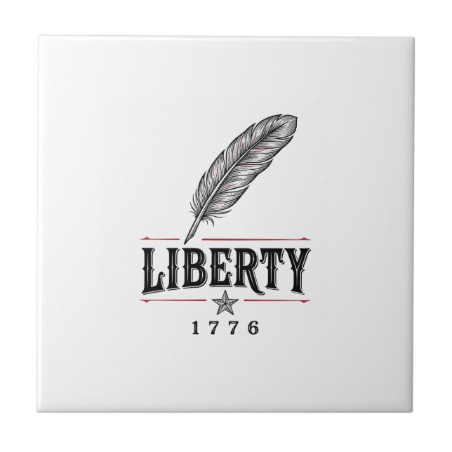 Liberty 1776 Patriotic Feather Vector Design_1 Tile (Front)