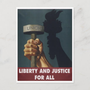 Liberty and Justice for All -- Pro-Union Postcard