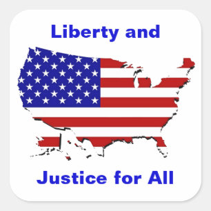 Liberty and Justice for All Square Sticker