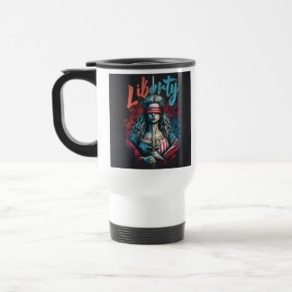 "Liberty and Justice" Travel Coffee Mug. Travel Mug