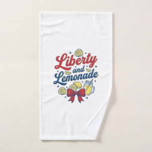 Liberty and Lemonade Patriotic Lemon Vector Shirt_ Hand Towel