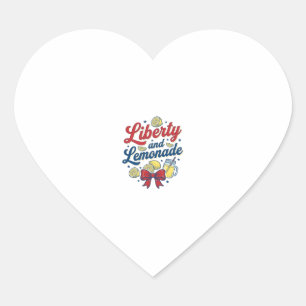 Liberty and Lemonade Patriotic Lemon Vector Shirt_ Heart Sticker