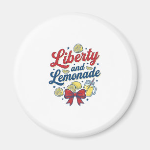 Liberty and Lemonade Patriotic Lemon Vector Shirt_ Magnet
