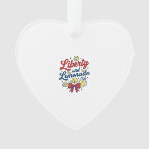 Liberty and Lemonade Patriotic Lemon Vector Shirt_ Ornament