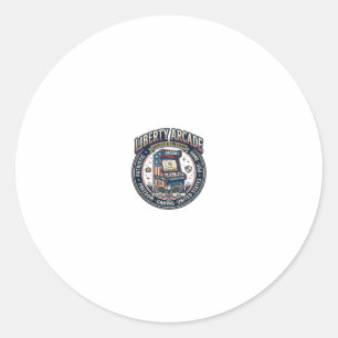 Liberty Arcade Patriotic Patriotic Arcade Gamer US Classic Round Sticker