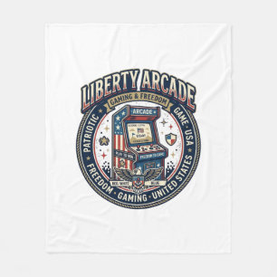 Liberty Arcade Patriotic Patriotic Arcade Gamer US Fleece Blanket