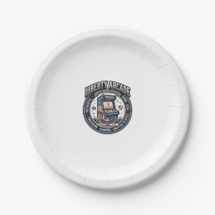Liberty Arcade Patriotic Patriotic Arcade Gamer US Paper Plate