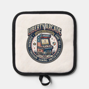 Liberty Arcade Patriotic Patriotic Arcade Gamer US Pot Holder