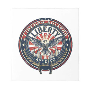 Liberty Aviator Patriotic Patriotic Aviation Vinta Notepad