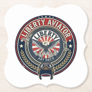 Liberty Aviator Patriotic Patriotic Aviation Vinta Paper Coaster