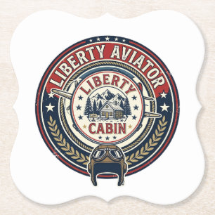 Liberty Aviator Patriotic Patriotic Aviation Vinta Paper Coaster