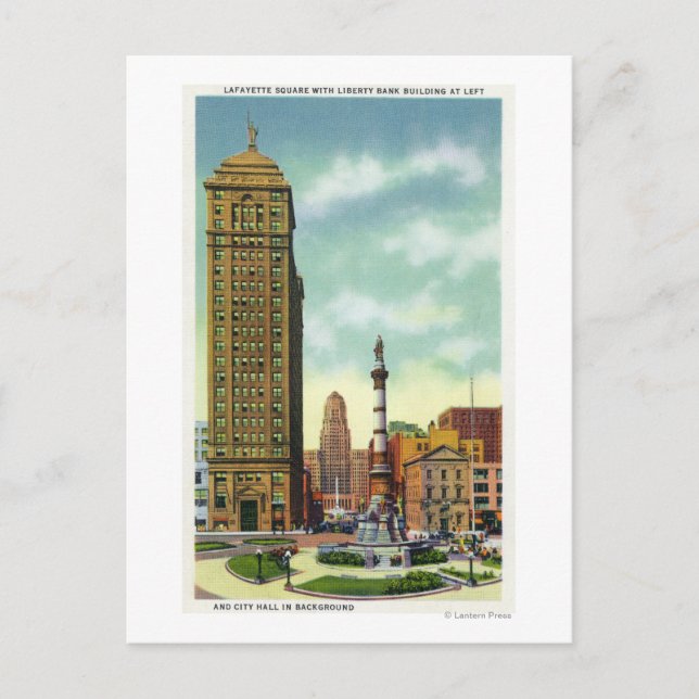 Liberty Bank Bldg, City Hall Postcard (Front)