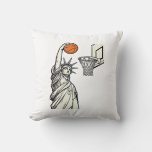 Liberty Basketball Dunk Vintage Engraving Design_1 Cushion