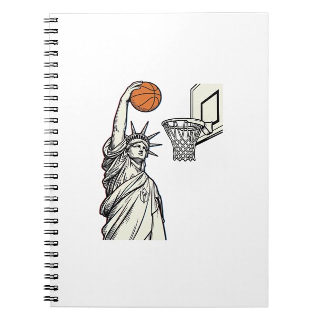 Liberty Basketball Dunk Vintage Engraving Design_1 Notebook (Front)