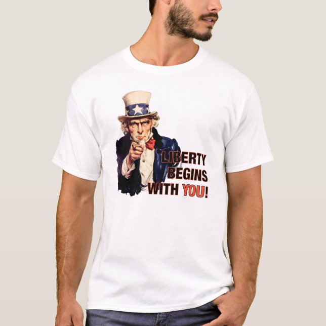 'Liberty Begins With You' T-Shirt (Front)