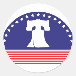 liberty bell flag classic round sticker