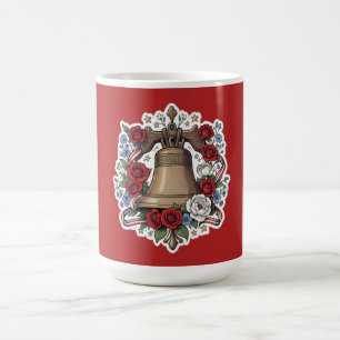 Liberty Bell Floral Freedom Coffee Mug
