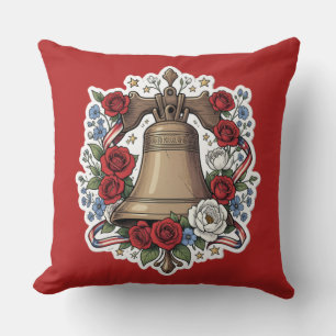 Liberty Bell Floral Freedom Cushion