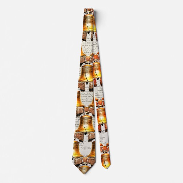 Liberty Bell on Declaration of Independence  Tie (Front)