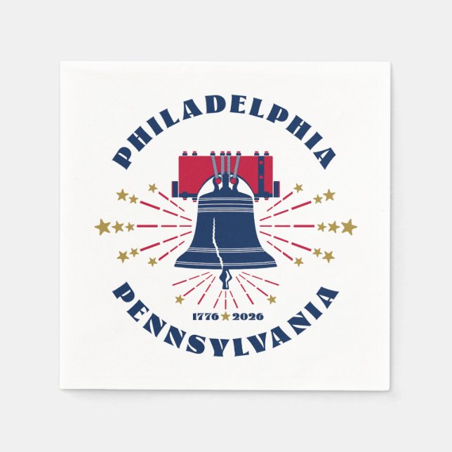 Liberty Bell Philadelphia Pennsylvania 1776 - 2026 Napkin (Front)