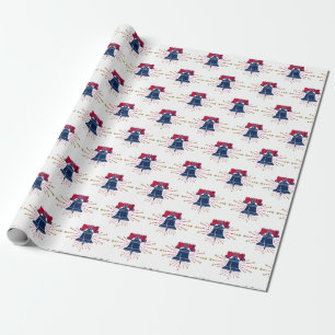 Liberty Bell Red White and Blue Pattern Wrapping Paper