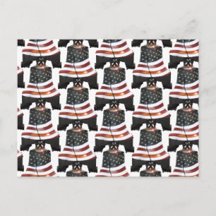 Liberty Bell w/American Flag - Pattern Postcard