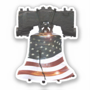 Liberty Bell with American Flag