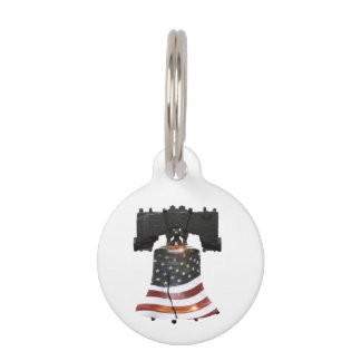 Liberty Bell with American Flag Pet Tag