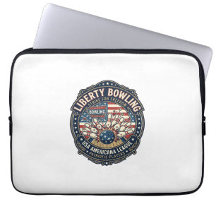 Liberty Bowling Patriotic Patriotic Bowling Vintag Laptop Sleeve