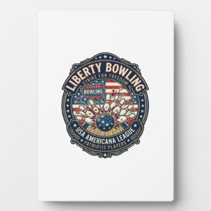 Liberty Bowling Patriotic Patriotic Bowling Vintag Plaque