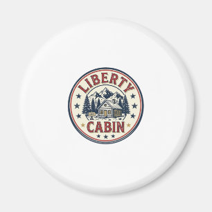 Liberty Cabin Patriotic Patriotic Mountain Cabin V Magnet