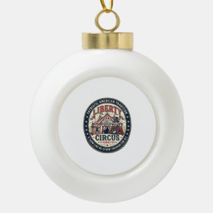 Liberty Circus Patriotic Patriotic Circus Ringmast Ceramic Ball Christmas Ornament