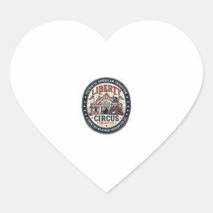 Liberty Circus Patriotic Patriotic Circus Ringmast Heart Sticker