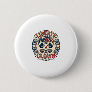 Liberty Clown Patriotic Patriotic Clowncore Cute V 6 Cm Round Badge